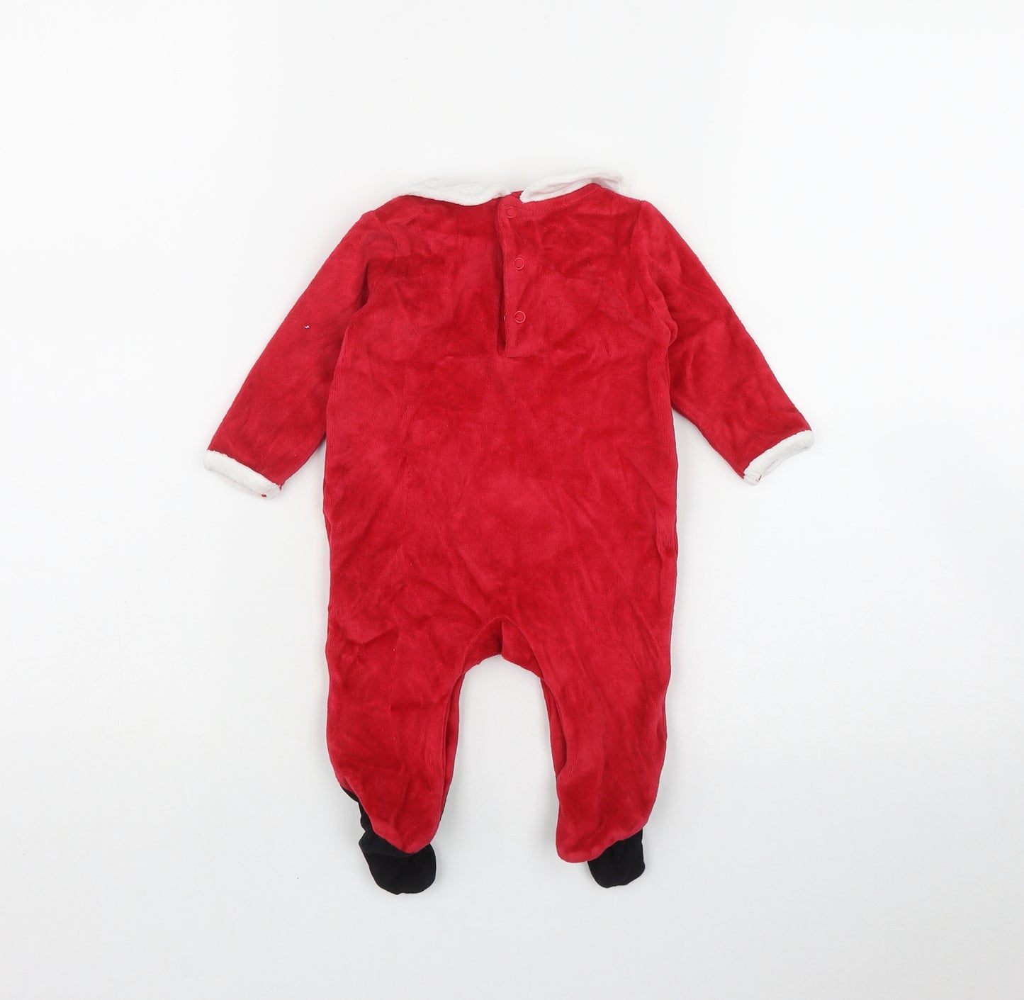 Dunnes Stores Baby Red  Cotton Coverall One-Piece Size 0-3 Months  Snap - Christmas