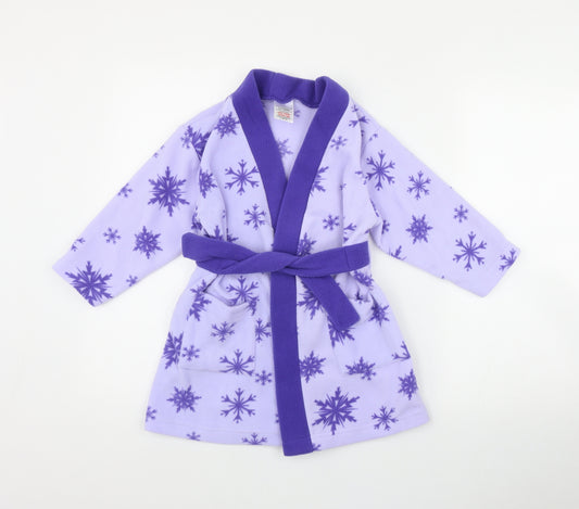 Frozen 2 Girls Purple Geometric Polyester Top Robe Size 3-4 Years  Tie
