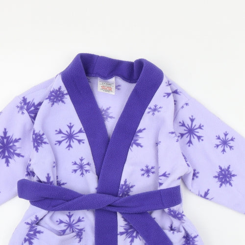 Frozen 2 Girls Purple Geometric Polyester Top Robe Size 3-4 Years  Tie