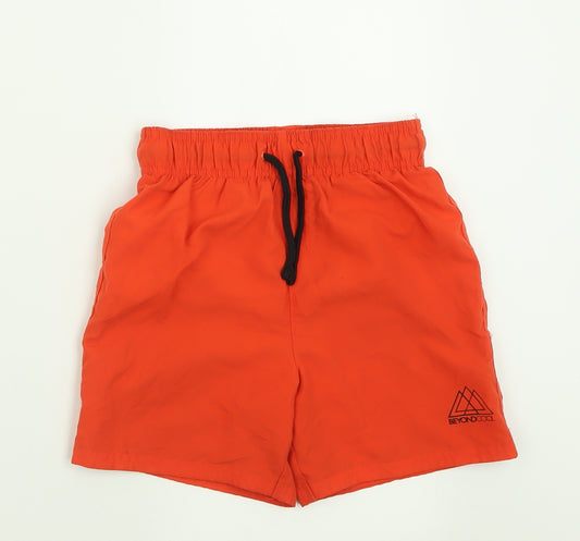 George Boys Orange  Polyester Bermuda Shorts Size 7-8 Years  Regular Tie
