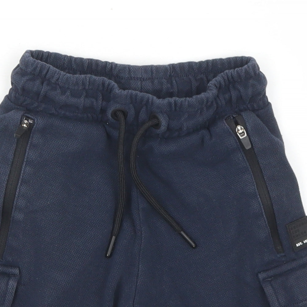 Goerge Boys Blue  Cotton Sweat Shorts Size 4-5 Years  Regular Drawstring