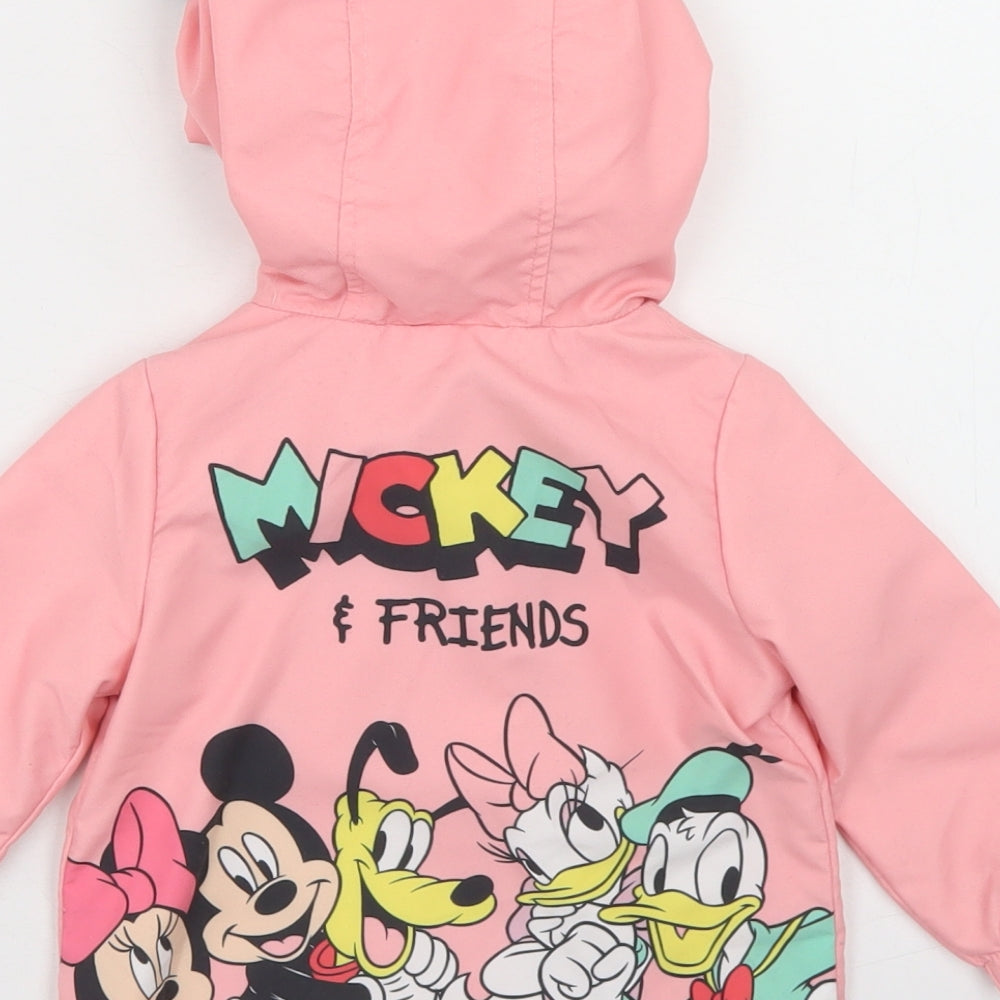 Disney Girls Pink Jacket Size 6 9 Months Zip Mickey Friends Preworn Ltd