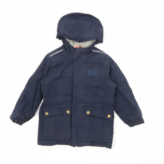 Regatta Girls Blue   Rain Coat Coat Size 3-4 Years  Zip