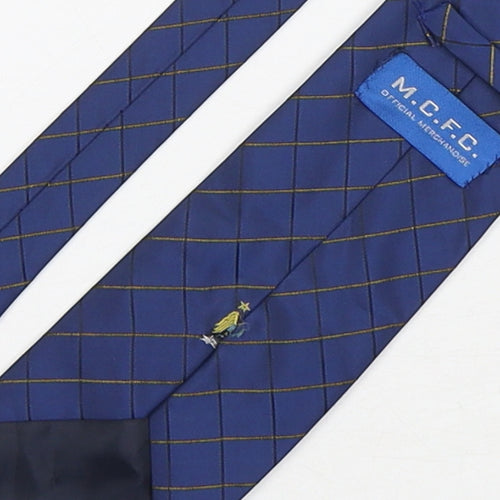 Manchester City FC Mens Multicoloured Plaids & Checks Polyester Pointed Tie One Size