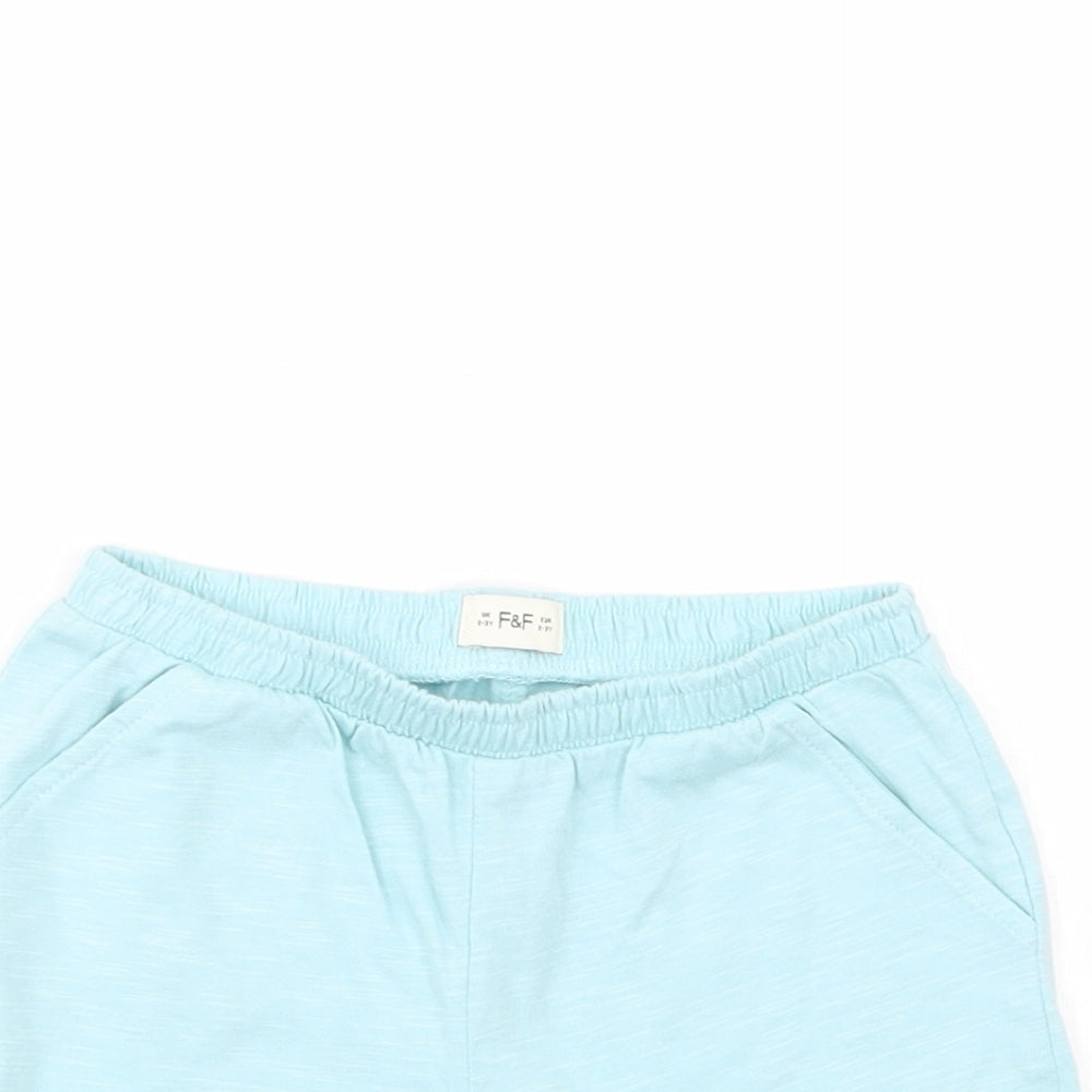 F&F Girls Blue  Cotton Bermuda Shorts Size 2-3 Years  Regular