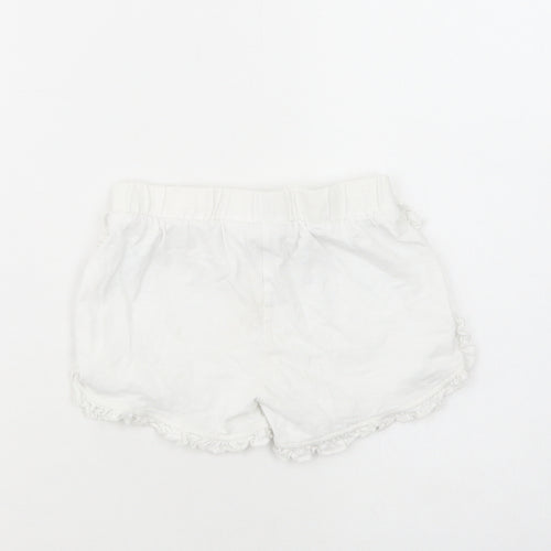 F&F Girls White  Cotton Bermuda Shorts Size 4-5 Years  Regular
