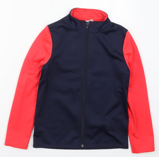 DECATHLON Boys Blue   Jacket  Size 8-9 Years  Zip - Red