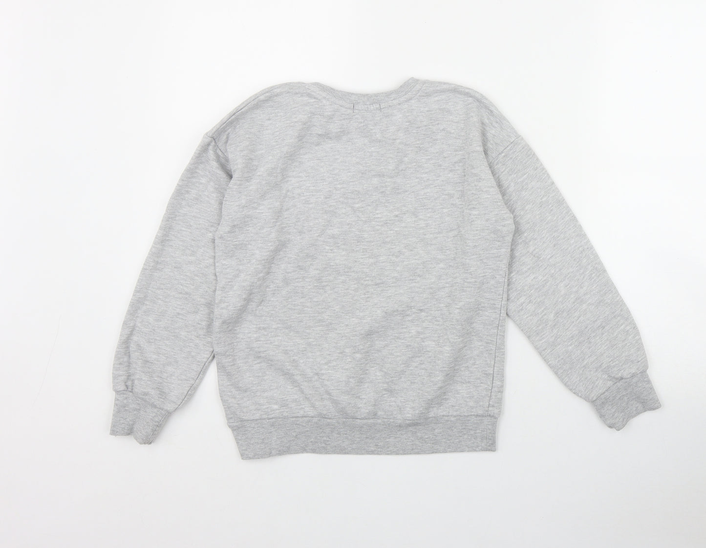 Primark Girls Grey  Cotton Pullover Sweatshirt Size 10-11 Years  Pullover - 'Positive Vibes only'