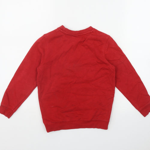 TU Boys Red Round Neck  Cotton Pullover Jumper Size 5 Years  Pullover