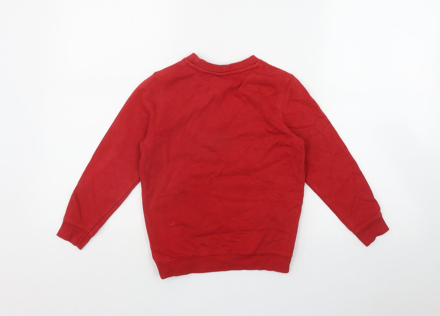 TU Boys Red Round Neck  Cotton Pullover Jumper Size 5 Years  Pullover