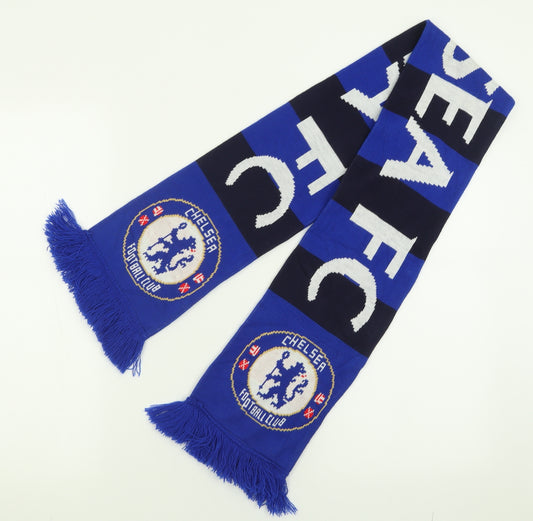 Chelsea Football Club Mens Blue Striped Acrylic Scarf  One Size   - Chelsea Football Club