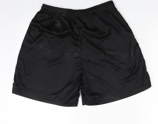 Precision Mens Black  Polyester Sweat Shorts Size 26 in  Regular