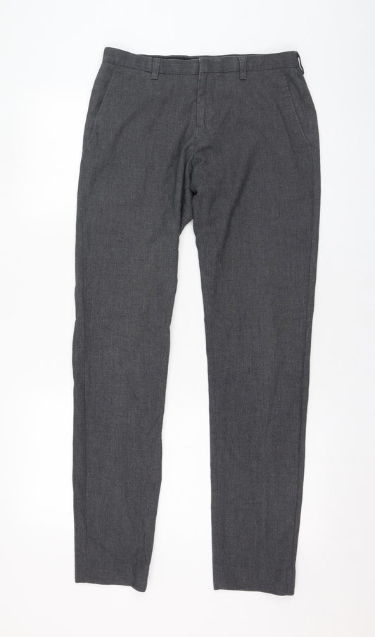 Burton Mens Grey  Polyester Trousers  Size 30 L30 in Regular Zip