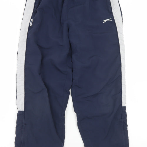 Slazenger Boys Blue  Polyester Windbreaker Trousers Size 9-10 Years  Regular Drawstring
