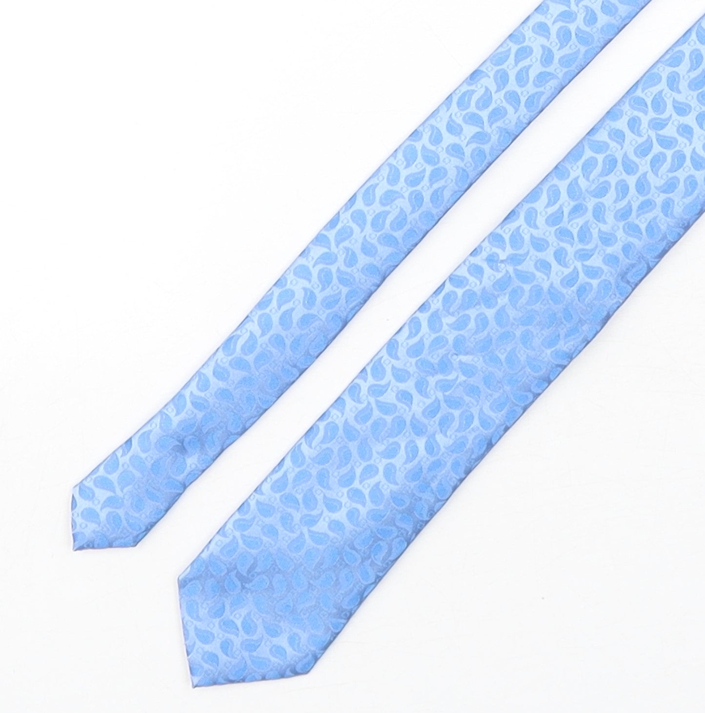 Tie Rack Mens Blue Paisley Polyester Pointed Tie One Size