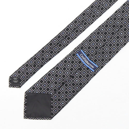 Croft & Barrow  Mens Multicoloured Geometric Silk Pointed Tie One Size
