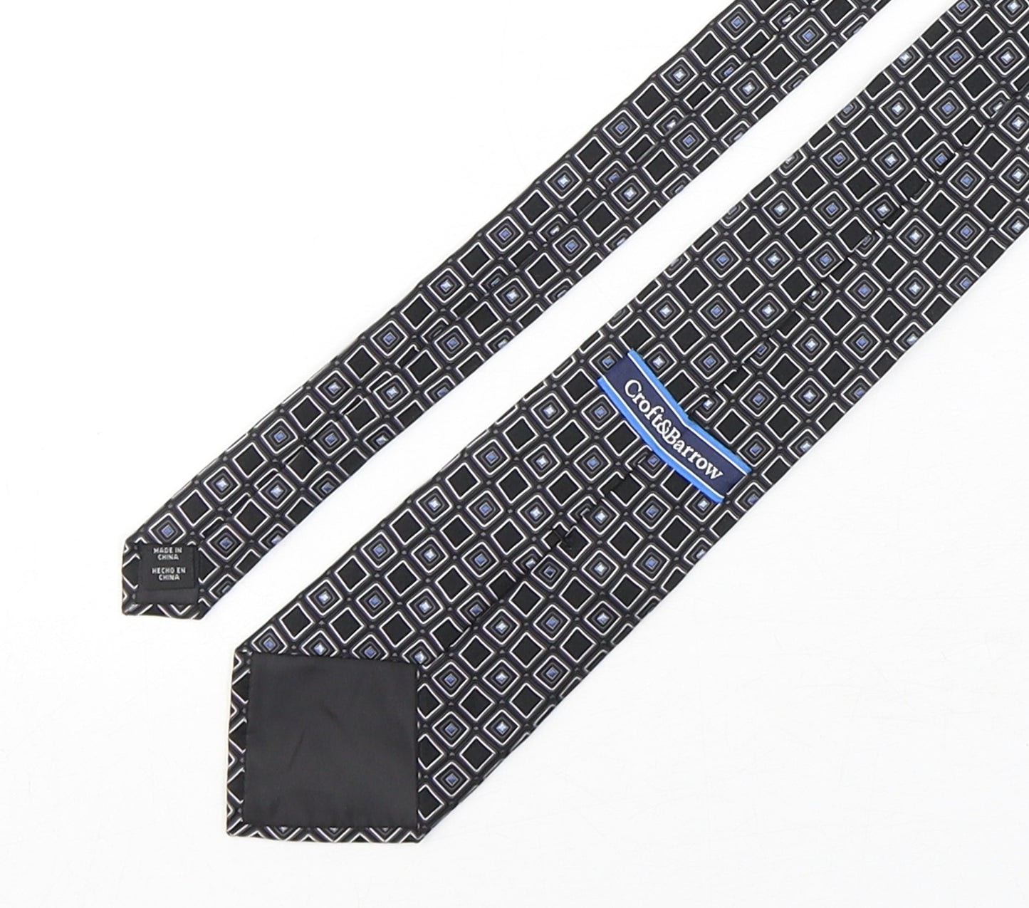 Croft & Barrow  Mens Multicoloured Geometric Silk Pointed Tie One Size
