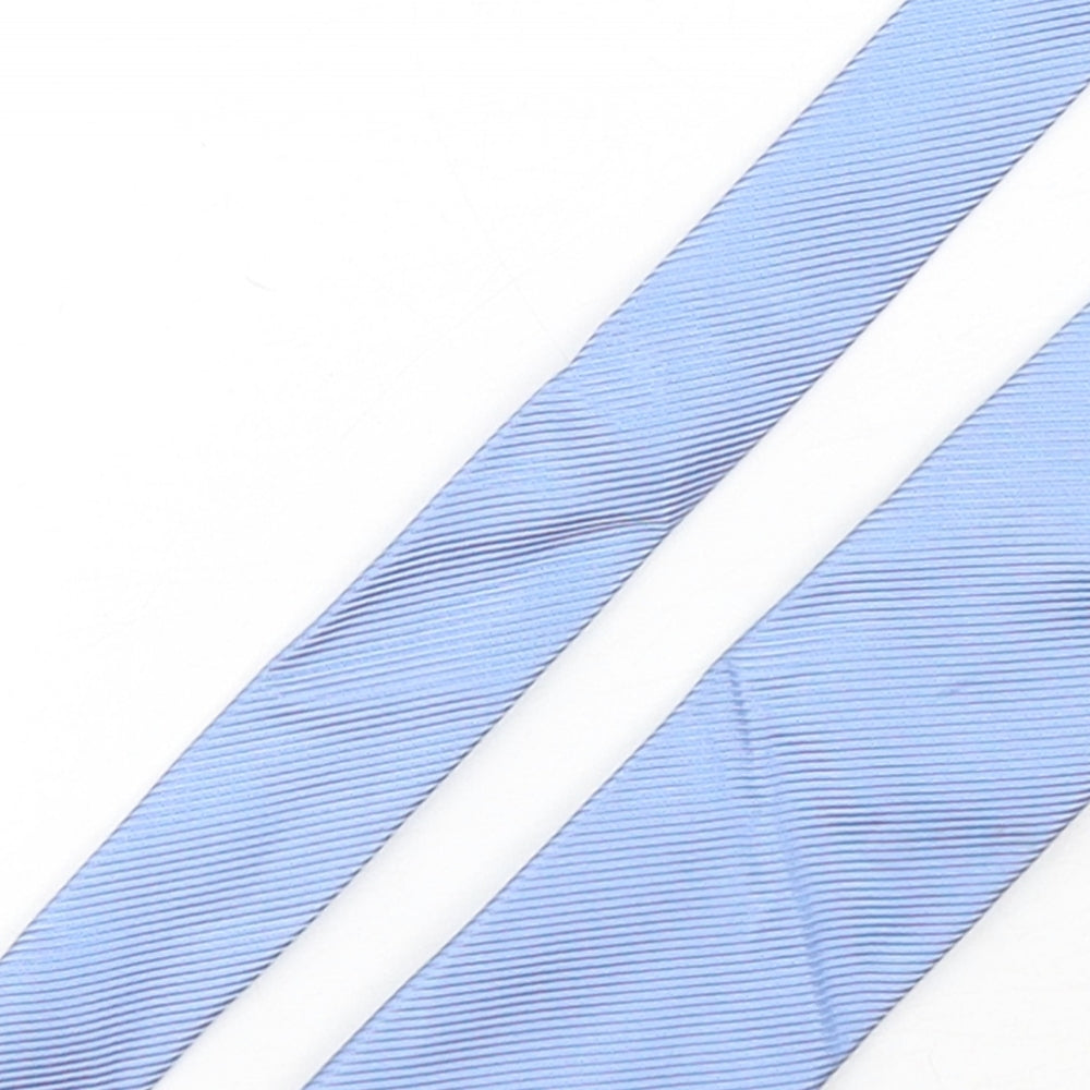Slaters  Mens Blue  Silk Pointed Tie One Size