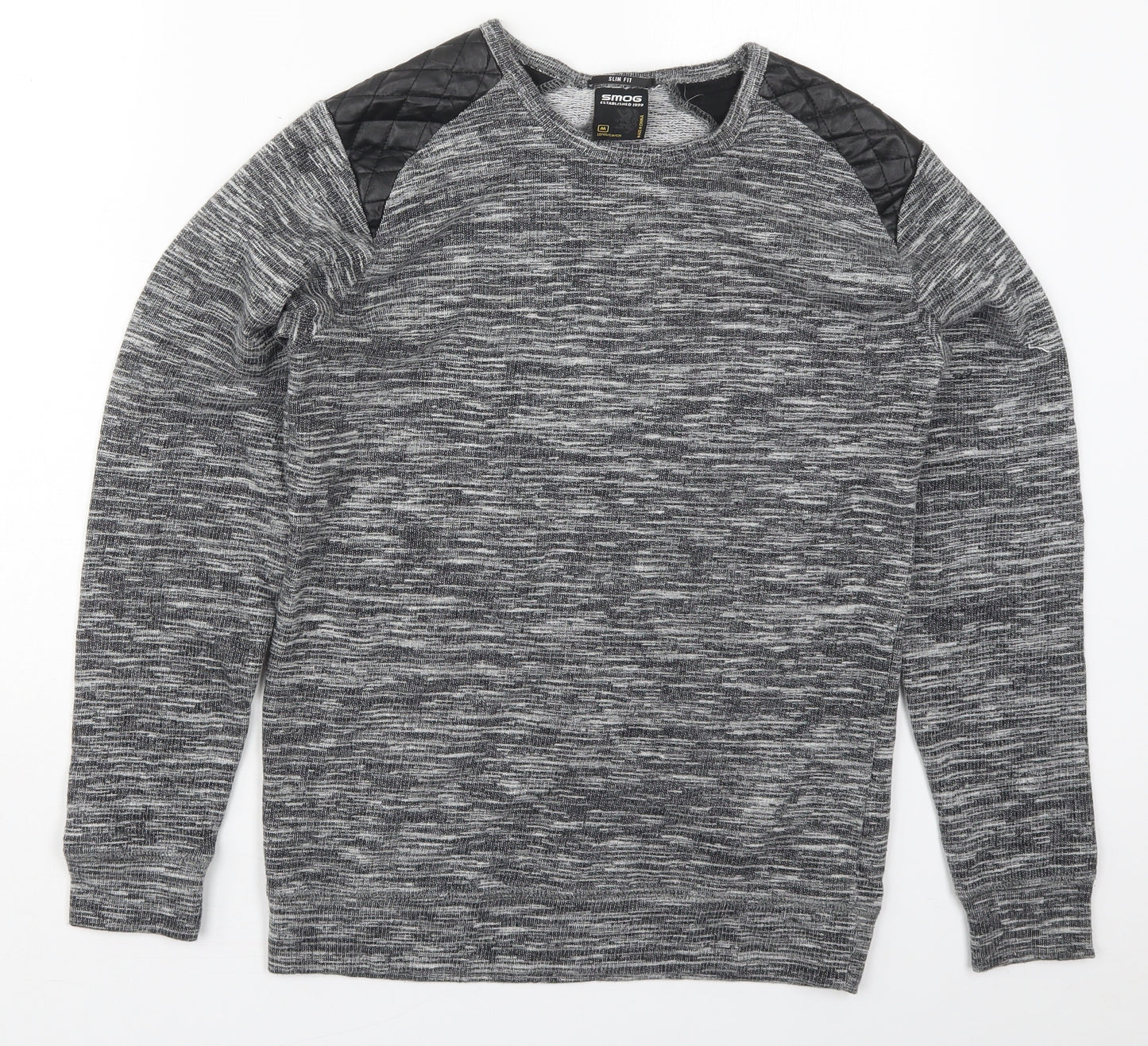 Smog Mens Grey  Acrylic Pullover Sweatshirt Size M