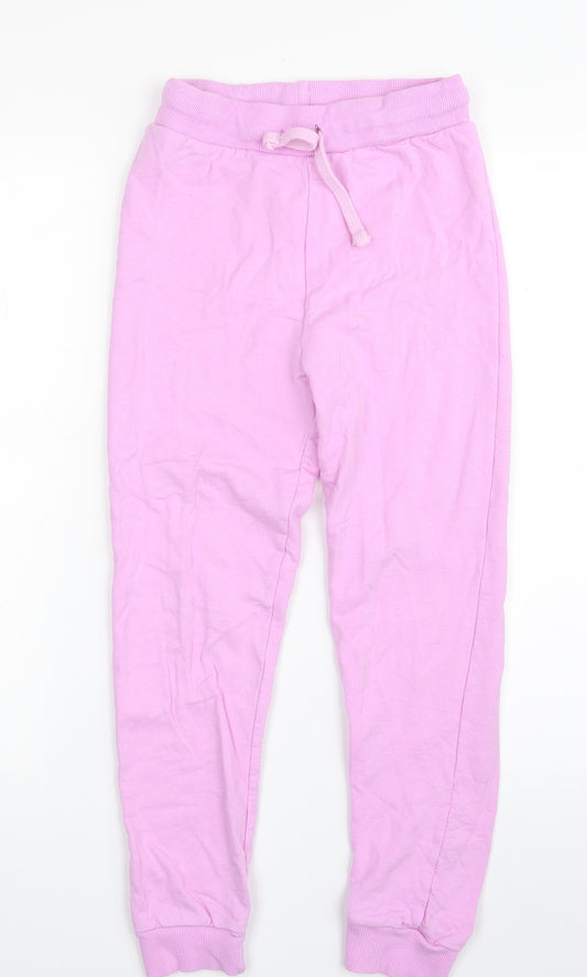 Studio Girls Pink  100% Cotton Carrot Trousers Size 9-10 Years  Regular Drawstring