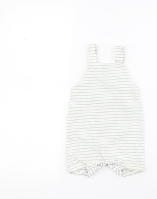 SheIn Baby White Striped Cotton Dungaree One-Piece Size 12 Months  Button