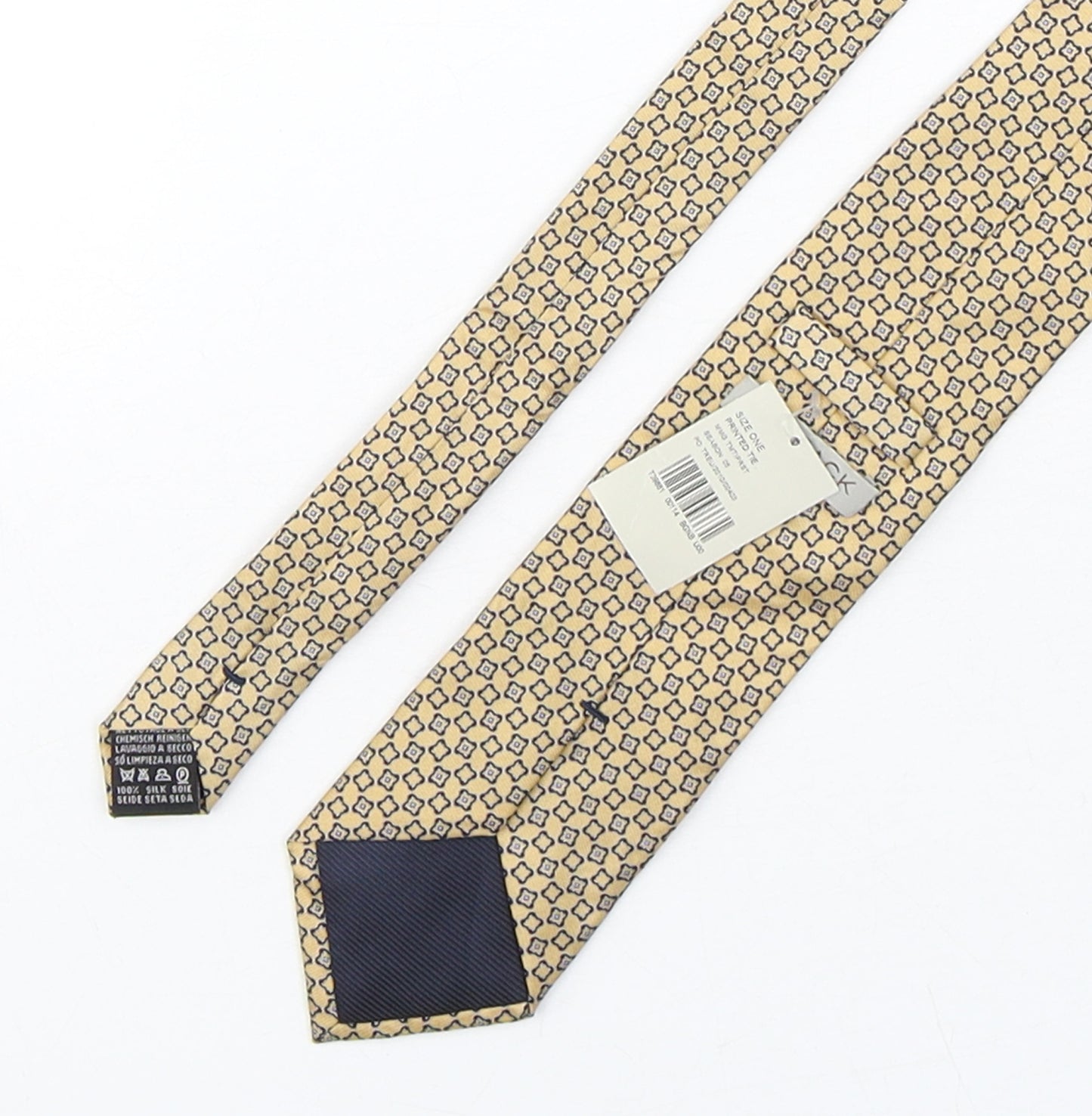 Tie Rack  Mens Beige Geometric Silk Pointed Tie One Size