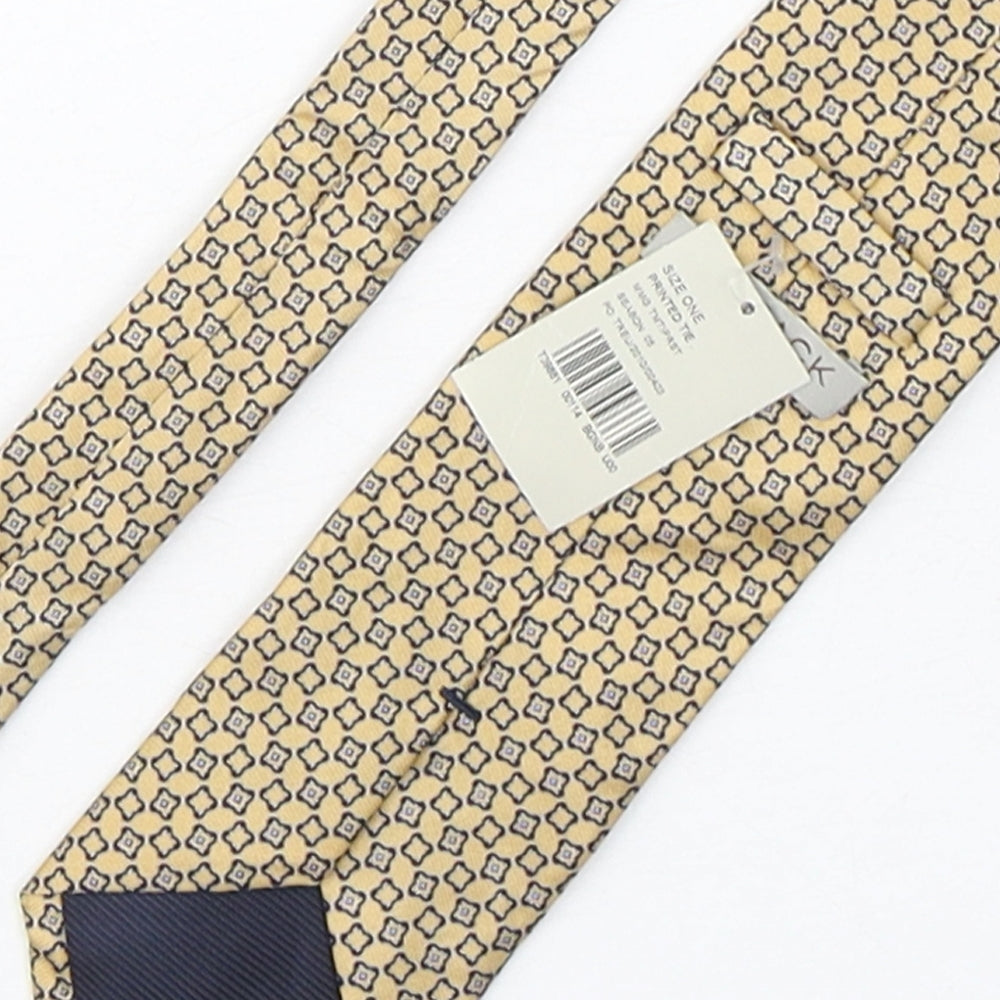 Tie Rack  Mens Beige Geometric Silk Pointed Tie One Size