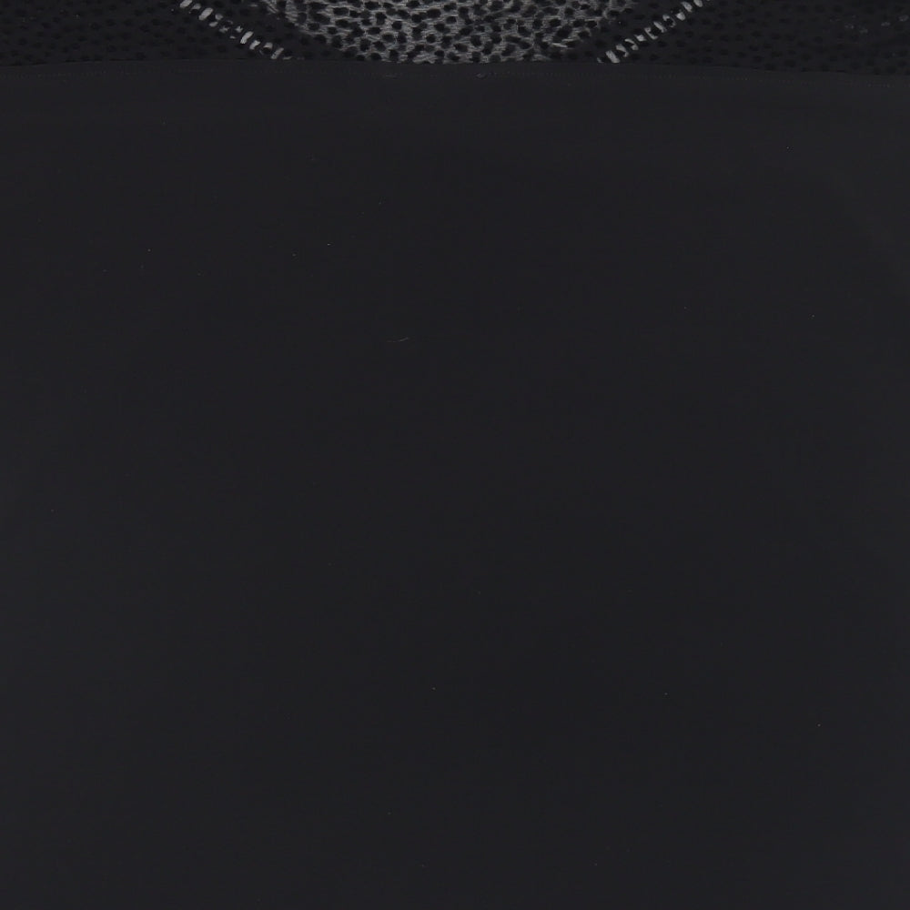 Amaryllis Womens Black  Polyester Basic Blouse Size 10 Round Neck