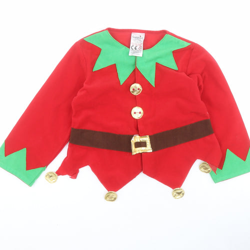 Ladybird Boys Red   Jacket  Size 3-4 Years  Hook & Loop - Elf fancy dress