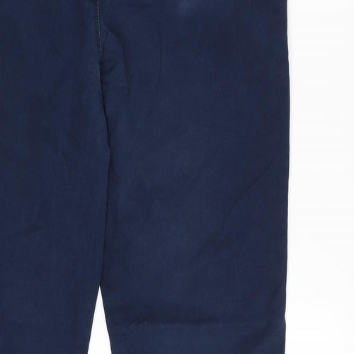 Dunnes Stores Mens Blue  Cotton Trousers  Size 36 in L30 in Regular Zip