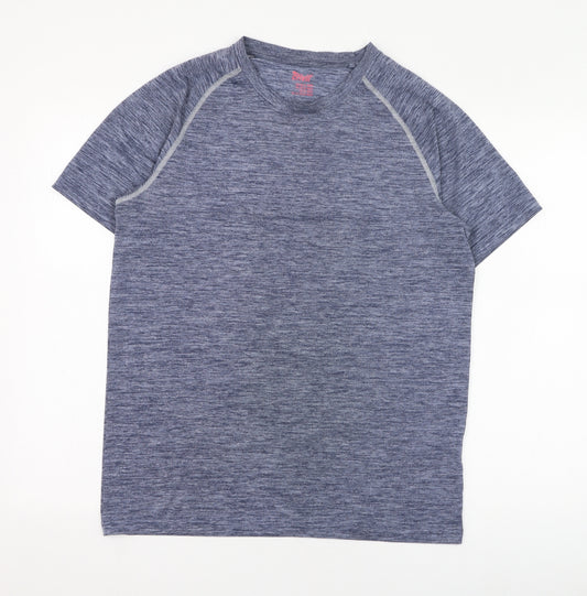Crivit Mens Blue  Polyester Basic T-Shirt Size M Round Neck Pullover