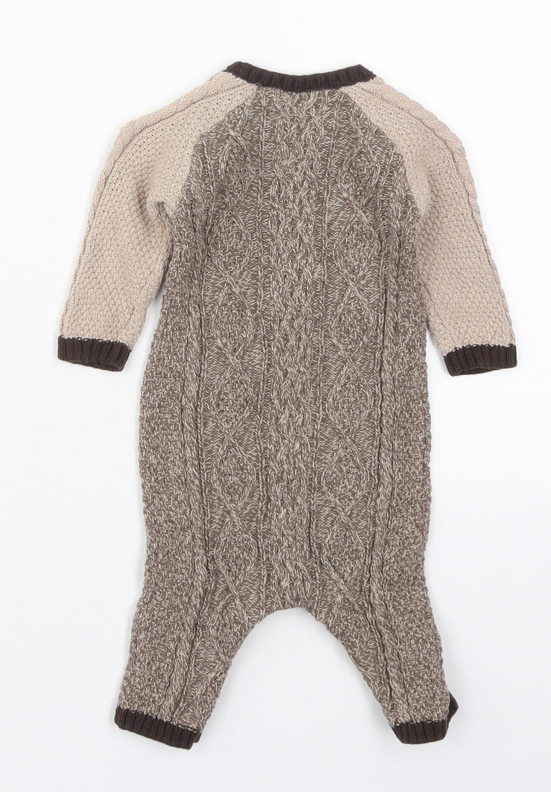 NEXT Boys Brown  Cotton Coverall One-Piece Size 0-3 Months  Button