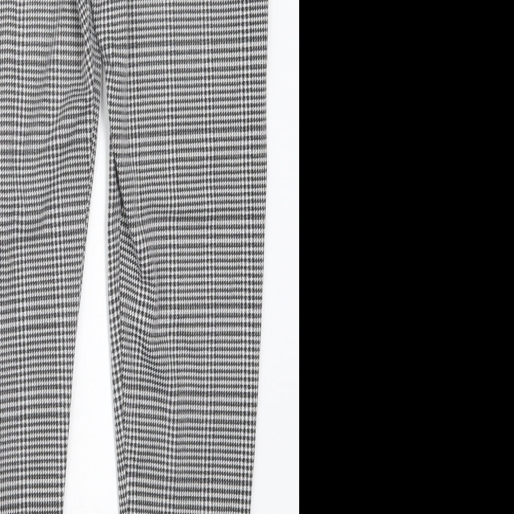 Preworn Womens Grey Herringbone Polyester Carrot Leggings Size 10 L27.5 in