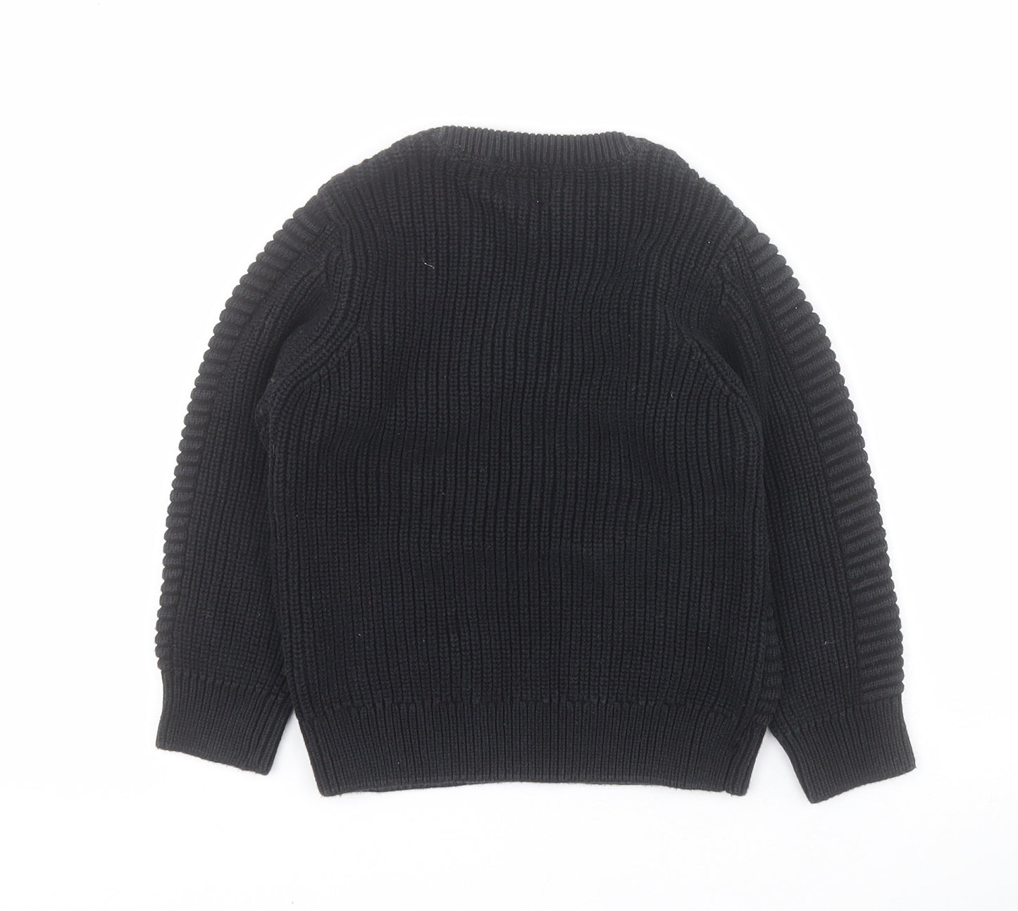 NEXT Boys Black Mock Neck  100% Cotton Pullover Jumper Size 5 Years  Pullover