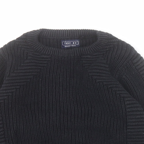 NEXT Boys Black Mock Neck  100% Cotton Pullover Jumper Size 5 Years  Pullover