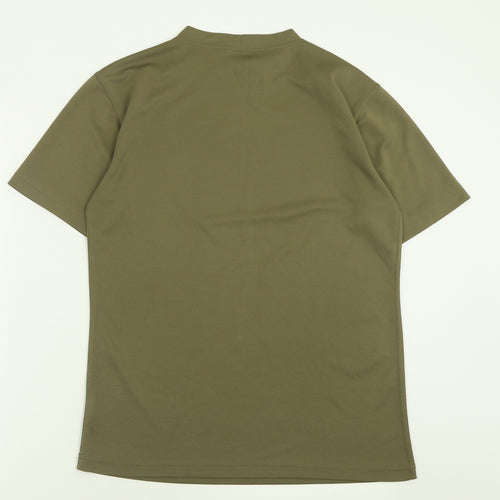 Preworn Mens Green  Polyester Basic T-Shirt Size M Crew Neck Pullover