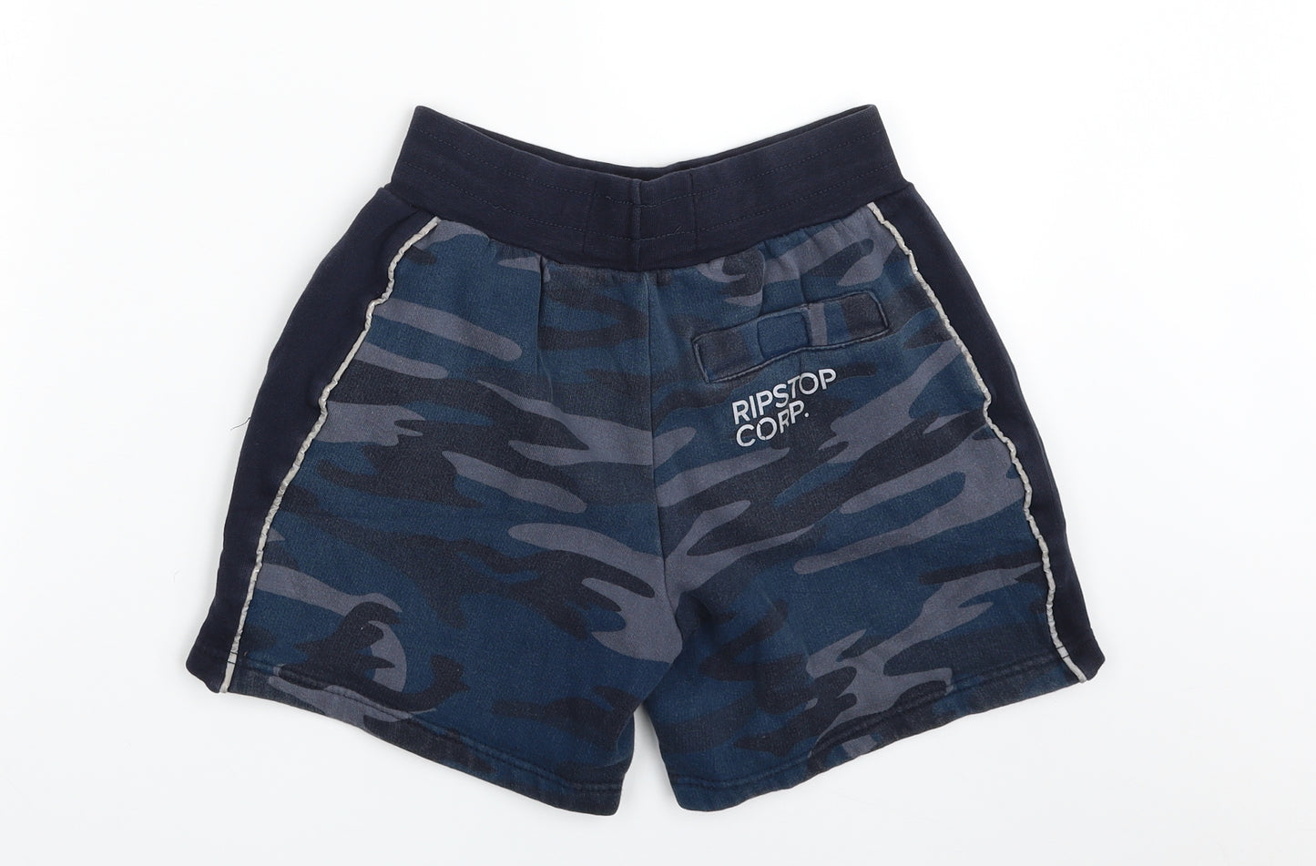 Ripstop Boys Blue Camouflage Cotton Sweat Shorts Size M  Regular Drawstring
