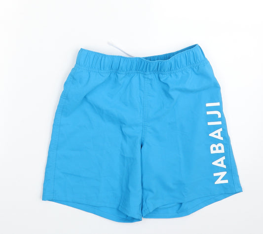 Nabaiji Boys Blue  100% Polyester Sweat Shorts Size 10-11 Years  Regular Drawstring