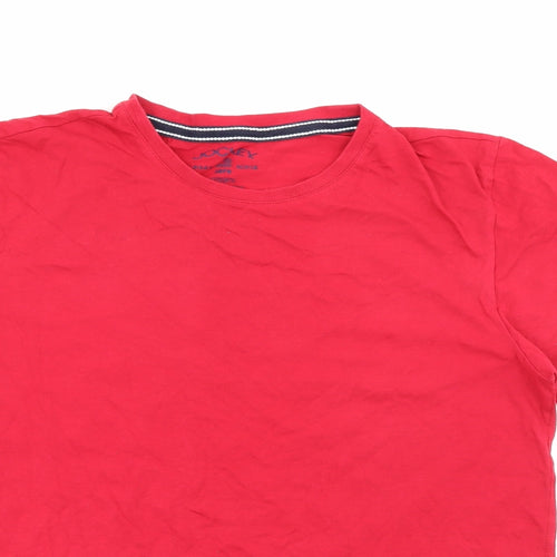 Jockey Mens Red  Cotton  T-Shirt Size L Crew Neck