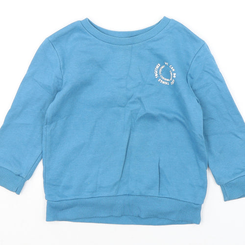 Dunnes Stores Boys Blue  Cotton Pullover Sweatshirt Size 2-3 Years  Pullover