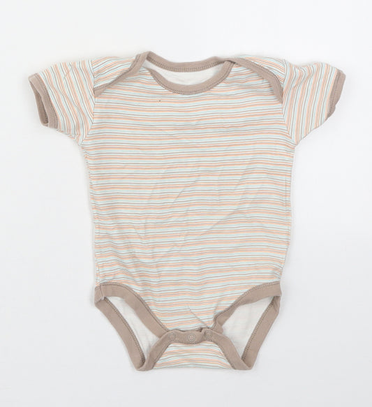 Early Days Baby Brown Striped Cotton Babygrow One-Piece Size 6-9 Months  Button