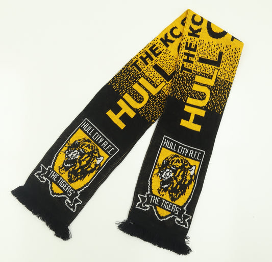 Hull City FC Boys Yellow Geometric Acrylic Scarf  One Size  - The Tigers