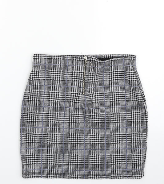 New Look Girls Grey Houndstooth Polyester Straight & Pencil Skirt Size 12-13 Years  Regular Zip