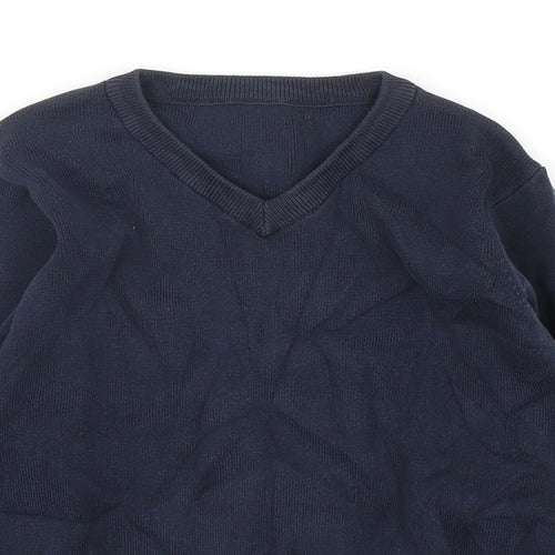Dunnes Stores Boys Blue V-Neck  Cotton Pullover Jumper Size 6-7 Years