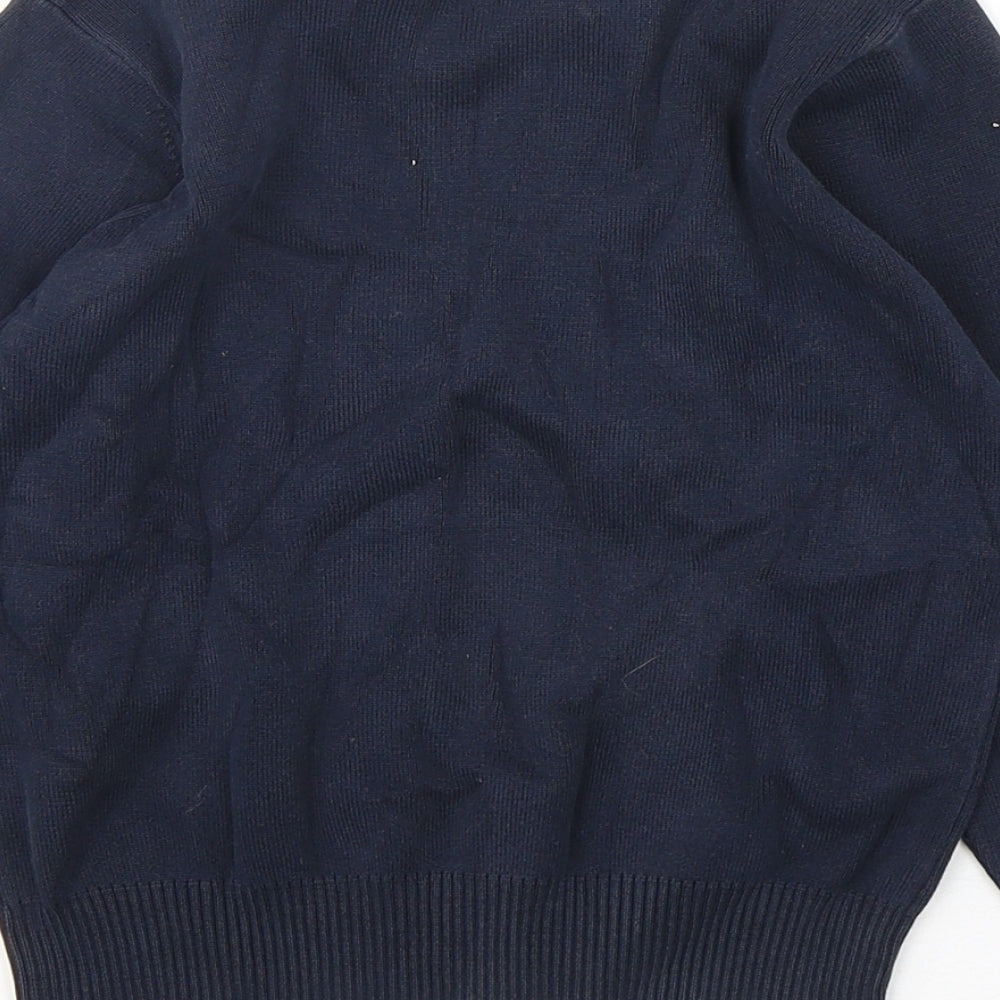 Dunnes Stores Boys Blue V-Neck  Cotton Pullover Jumper Size 6-7 Years