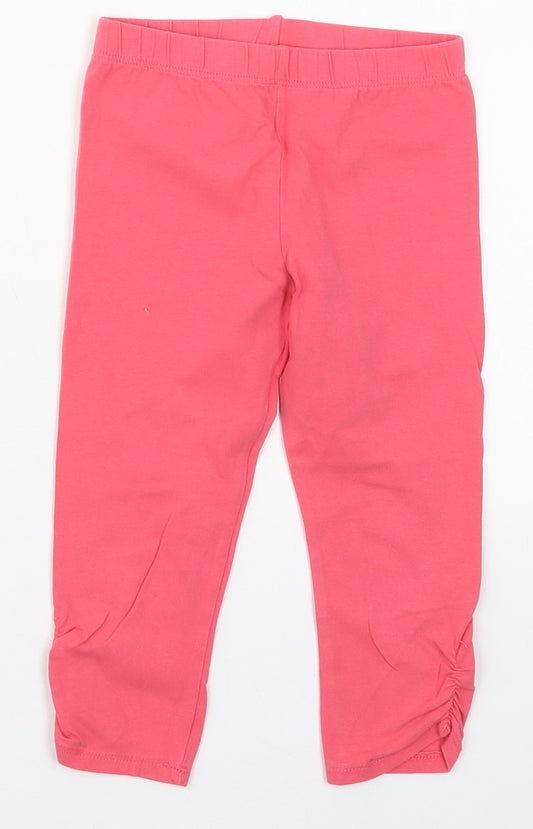 Dunnes Girls Pink  Cotton Carrot Trousers Size 6 Years  Regular