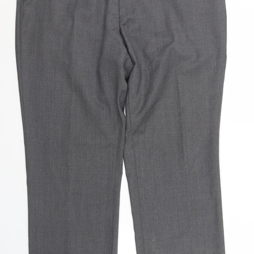 Preworn Mens Grey  Polyester Dress Pants Trousers Size 38 in L30 in Regular Hook & Eye