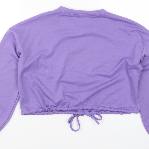 Zaful Womens Purple  Cotton Pullover Sweatshirt Size 8  Pullover - Butterfly