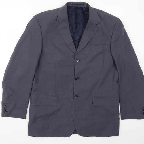Ultimo Mens Blue Check Viscose Jacket Suit Jacket Size 40