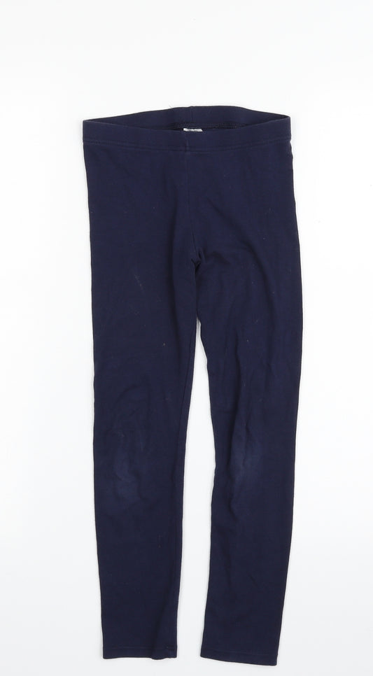 F&F Girls Blue  Cotton Jegging Trousers Size 8-9 Years  Slim